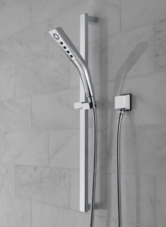 Delta Universal Showering Chrome H2Okinetic® Slide Bar Hand Shower-2