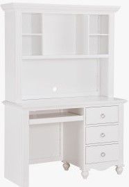 Mazin Furniture Meghan White Writing Desk with Hutch-1