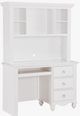 Mazin Furniture Meghan White Writing Desk with Hutch-1