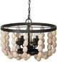 A & B Home White Small Beaded 4-Light Chandelier-2