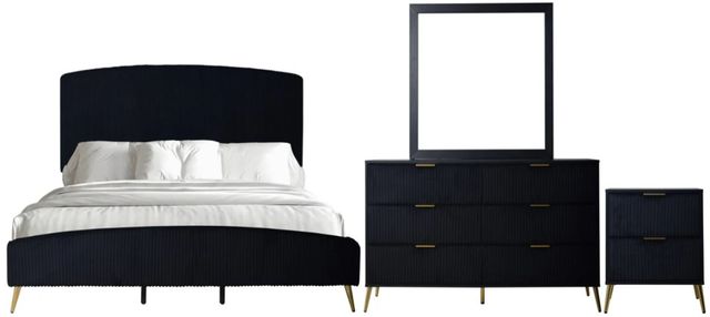 New Classic® Home Furnishings Kailani 4-Piece Black Queen Panel Bedroom Set-0