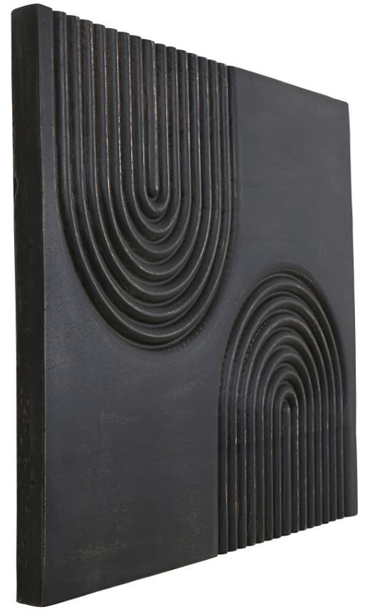 Moe's Home Collection Passages Washed Black Carved Wood Wall Art-3