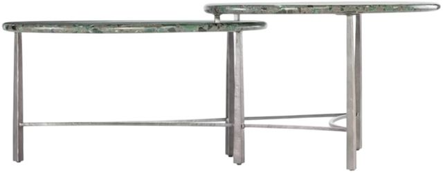 Hooker® Furniture Commerce and Market Antares Green Cocktail Table with Chrome Base-3