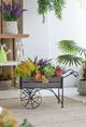 A & B Home Black Trolley Cart Plant Stand-5