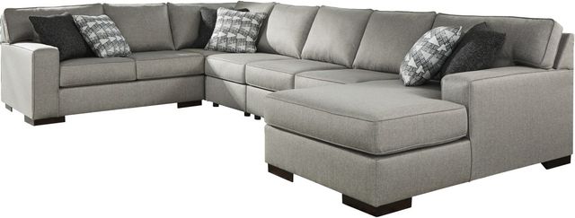 Benchcraft® Marsing Nuvella® 5-Piece Slate Right-Arm Facing Loveseat Sectional and Chaise-0
