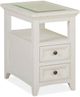 Magnussen Home® Heron Cove Glass Insert Chalk White Chairside End Table-0