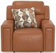 iAmerica Tuscany Whiskey Leather Power Lay Flat Recliner with Power Headrest-1