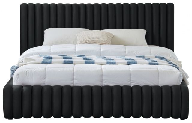 Meridian Furniture Nico Black Velvet Full Upholstered Panel Bed-1