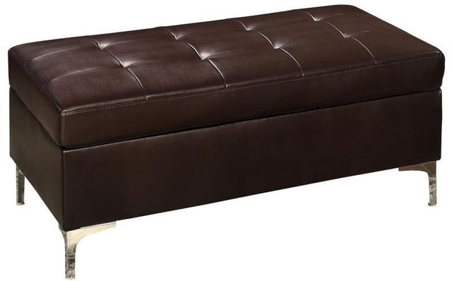 Mazin Furniture Barrington Brown Bi-Cast Vinyl Ottoman-0