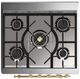 Ilve® Majestic III 30" Stainless Steel Pro Style Dual Fuel Liquid Propane Range with 5 Black Brass Burners and Brass Trim-4
