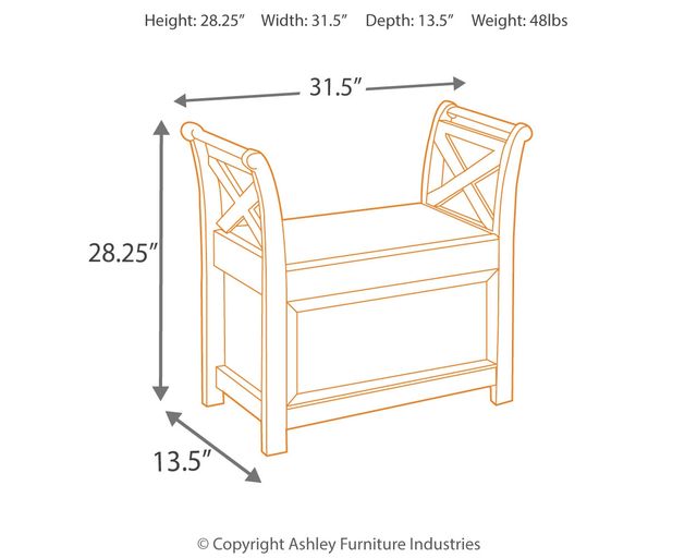 Signature Design by Ashley® Abbonto Warm Brown Bench-2