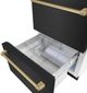 ZLINE Autograph Edition 24 in. Touchstone 168 Can Outdoor-Rated Dual Refrigerator Drawer with Black Stainless Steel Doors and Polished Gold Handles-5