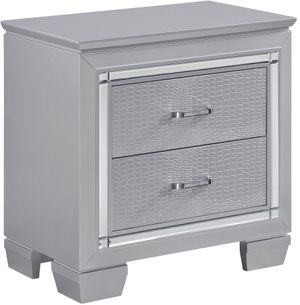 Allura Silver 2-Drawer Nightstand