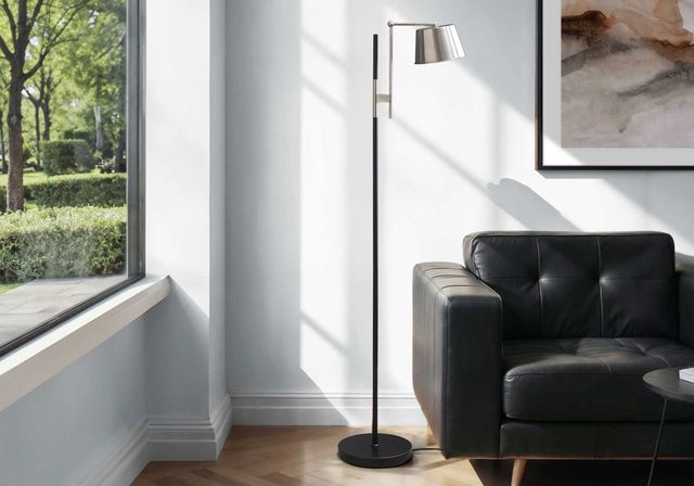 Monarch Specialties Inc. Black Metal Floor Lamp-2
