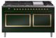 Ilve® Nostalgie II Noblesse 60'' Emerald Green Pro Style Dual Fuel Range with Brass Trim-0