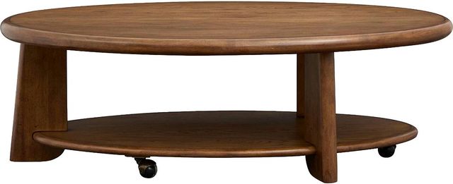 Magnussen Home® Tanner Tawny Brown Oval Cocktail Table with Casters-1