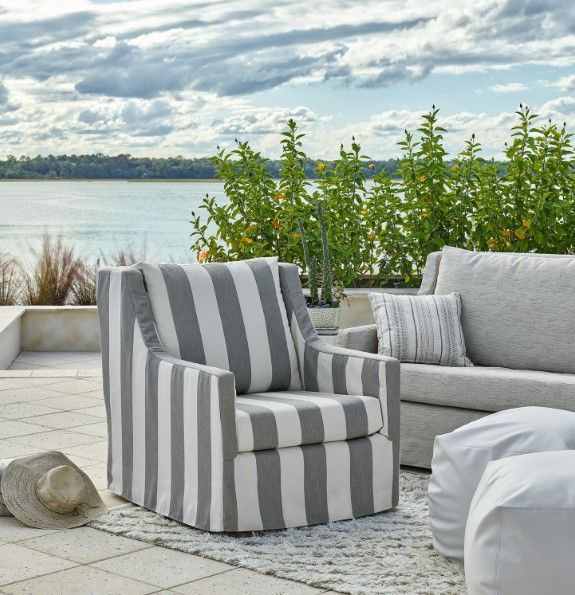 Universal Explore Home™ Customizable Coastal Living Outdoor Hudson Fabric Chair-1