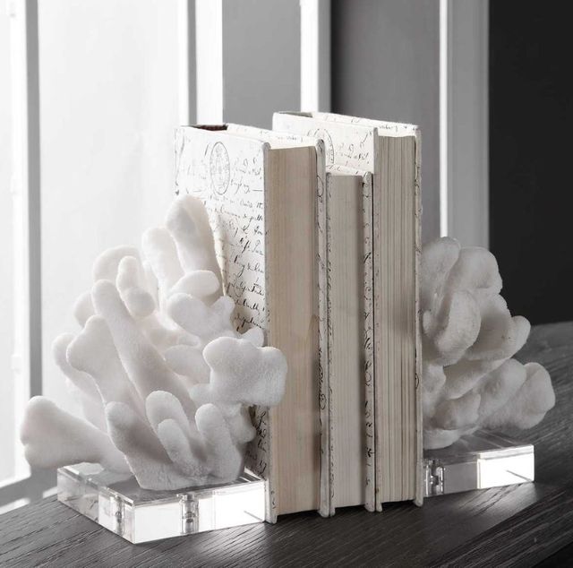 Uttermost® Charbel 2-Piece White Bookend Set-1