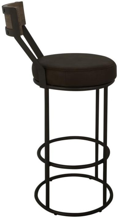 International Furniture Direct Xel-Ha Dark Hay Brown/Blacksmithing Black/Brown 30" Barstool-2
