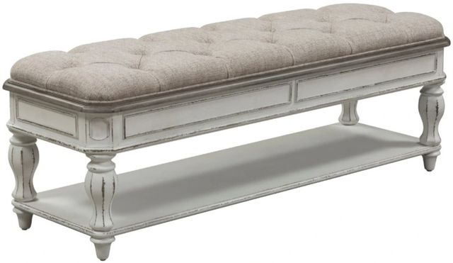 Liberty Furniture Magnolia Manor Antique White/Ivory Bed Bench-0
