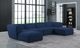 Meridian Furniture Miramar 6-Piece Navy Modular Sectional Sofa Set-4