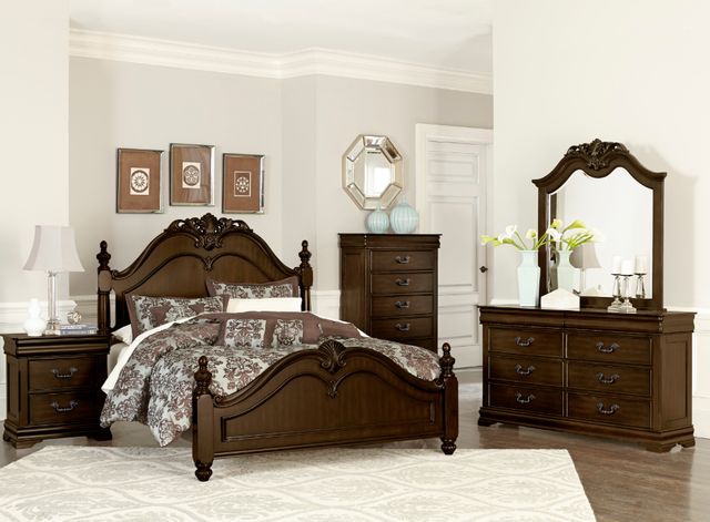 Homelegance® Mont Belvieu Dark Cherry California King Bed-1