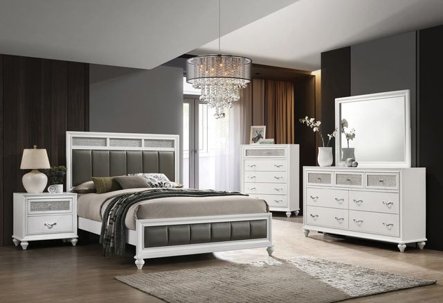 Coaster® Barzini 4-Piece White California King Bedroom Set