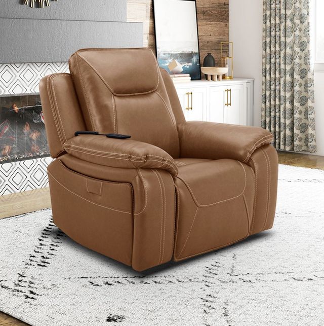 Liberty Furniture Callihan York Butternut Leather Power Recliner-2