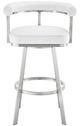 Armen Living Magnolia Brushed Stainless Steel/White 26'' Counter Stool-0
