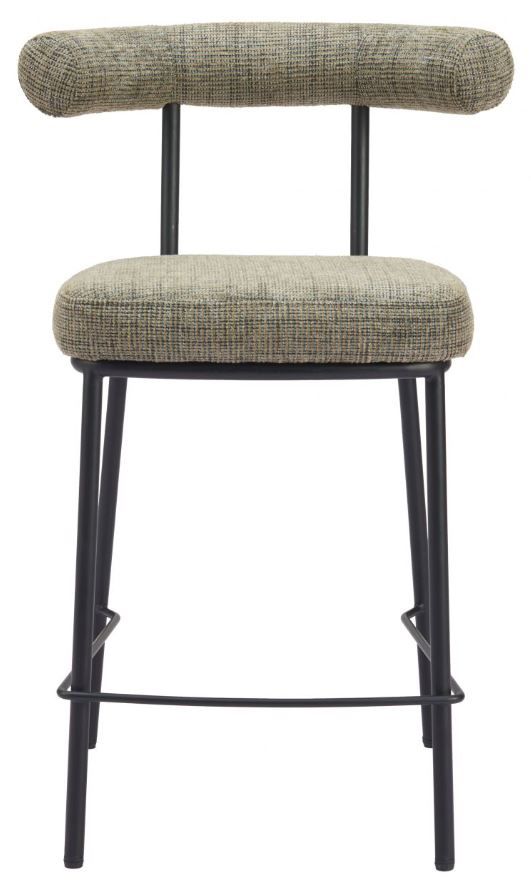 Zuo® Modern Kede Black/Green Tweed Counter Stool-1