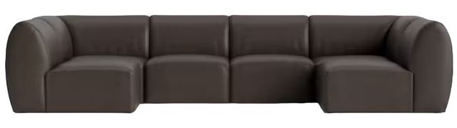 Bassett® Furniture Customizable Clyde 6-Piece Leather Modular U-Shaped Sectional-1