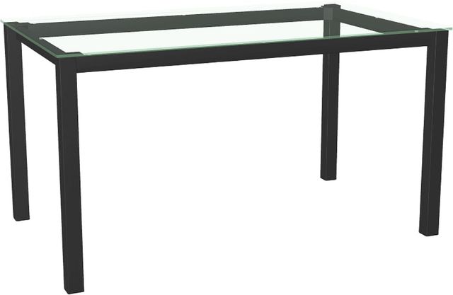 Amisco Customizable Azilis 54" Rectangular Dining Table with 0.5" Clear Glass Top-0