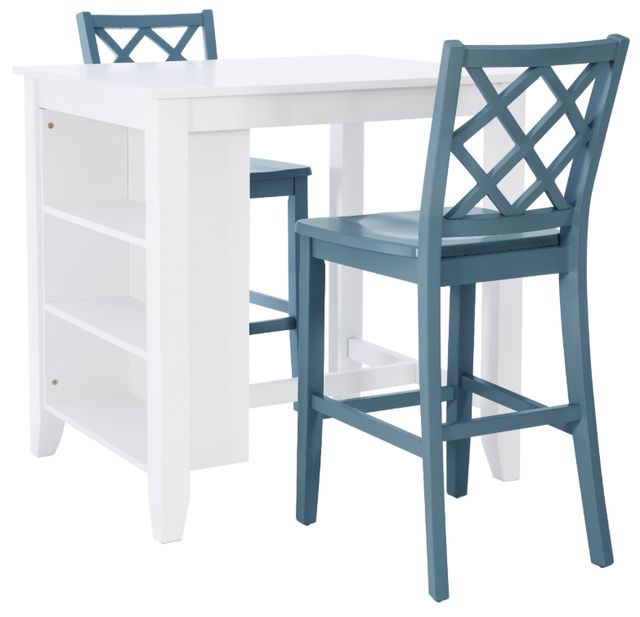 Powell® Maui 3-Piece Graphite/White Counter Table Set-0