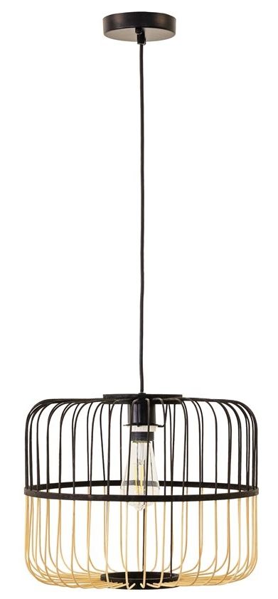 YHD Serren Natural/Matte Black 1-Light Large Pendant Lighting-0