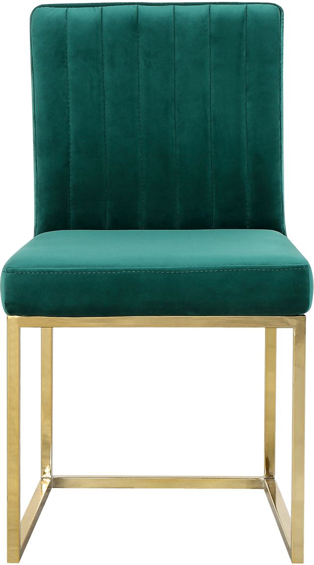 Meridian Furniture Giselle Green/Gold Velvet Dining Chair-1