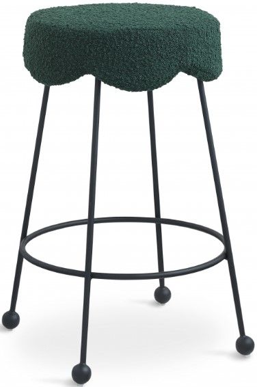 Meridian Furniture Fleur Green/Matte Black Counter Stool-0