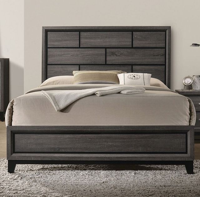 Furniture of America® Errico 4-Piece Gray Queen Bedroom Set-1