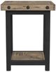 Flexsteel® Carpenter Light Brown Chairside Table with Black Metal Frames-1