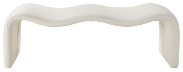 Meridian Furniture Willow Cream Leather Bench-1