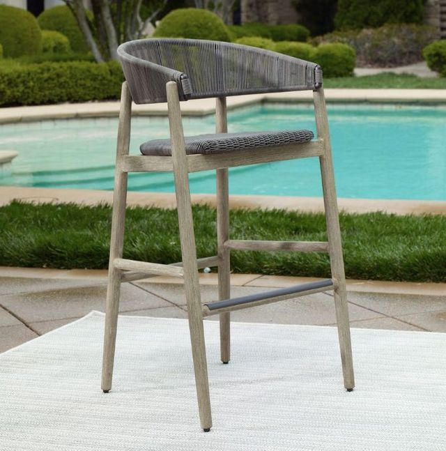Uttermost® Dermott Cerused Wheat Wooden Outdoor Bar Stool-1