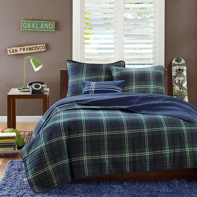 Olliix by Mi Zone Brody Blue Full/Queen Reversible Coverlet Set-0