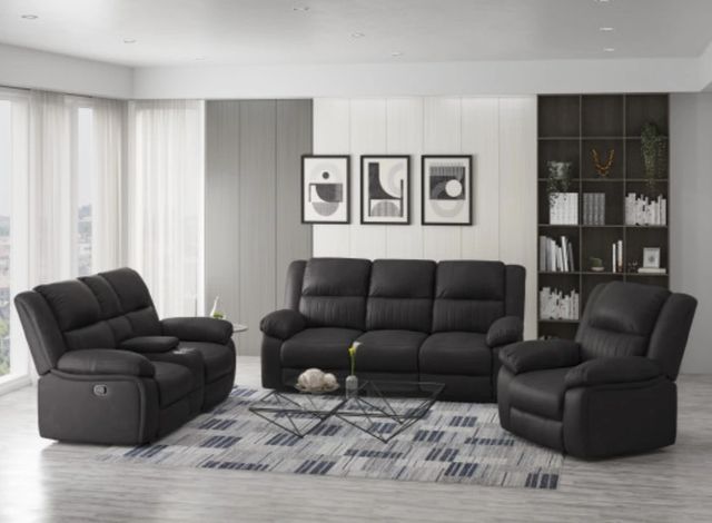Emerald Home Navaro Black Manual Reclining Sofa-2