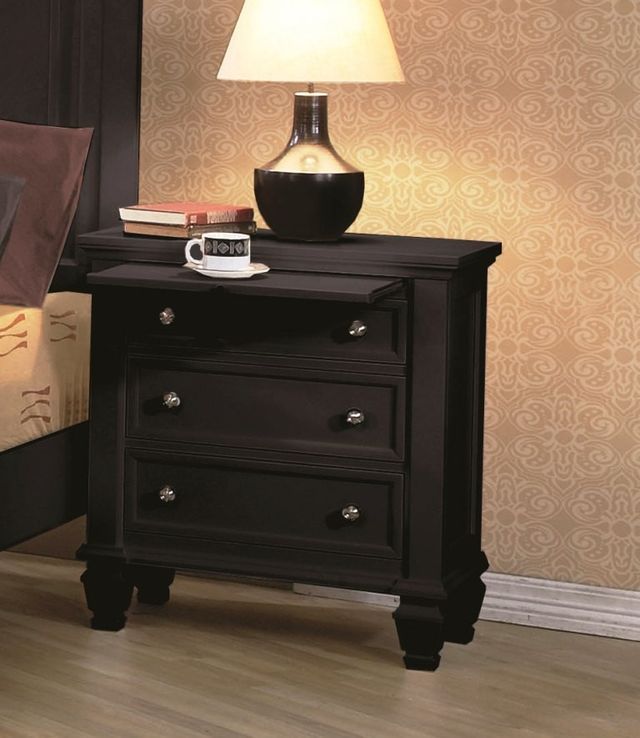 Coaster® Sandy Beach 4-Piece Black Queen Sleigh Storage Bedroom Set-2