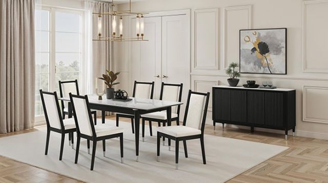 Furniture of America® Maidstone 5-Piece Black/White Dining Table Set-1