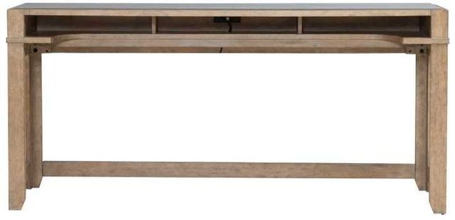 Liberty Furniture Millstone Gray Console Bar Table with Nutmeg Base-2