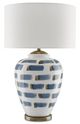 Currey & Company Brushstroke White/Blue/Antique Brass Table Lamp-0