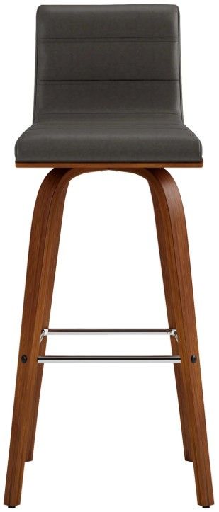 Armen Living Vienna 4-Piece Gray/Walnut Swivel Barstool Set-2