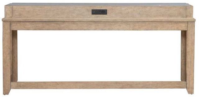 Liberty Furniture Millstone Gray Console Bar Table with Nutmeg Base-4
