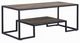ACME Furniture Idella Rustic Oak Coffee Table with Black Frame-0