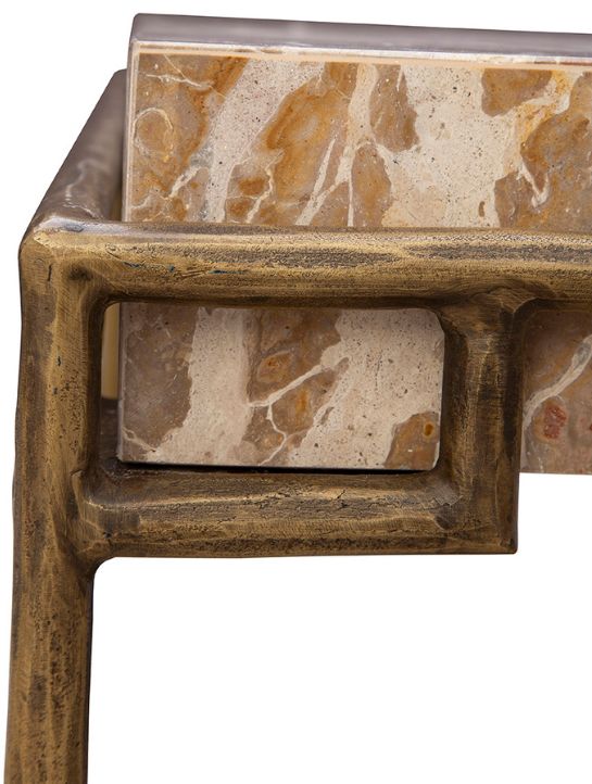 Furniture Classics Nala White Coffee Table with Gold Base-4